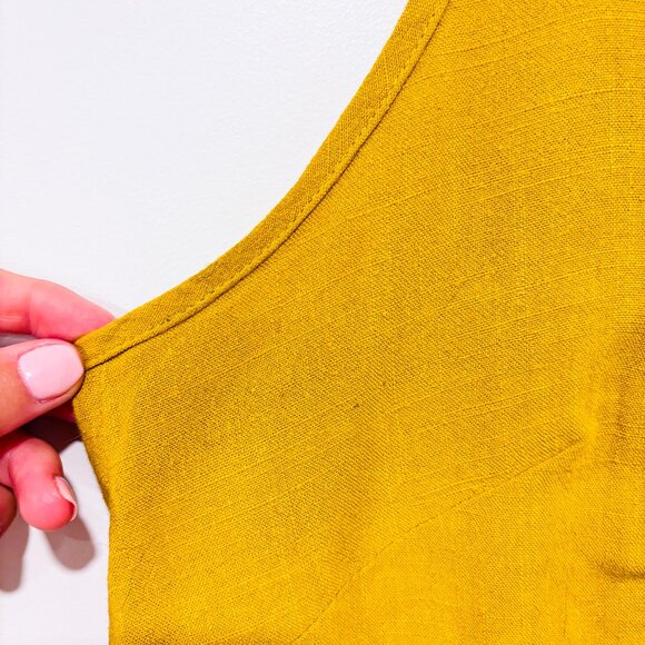 COKLUCH – Mustard cropped camisole top | Summer wear | X-Small * - Picture 3 of 8